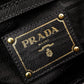 PRADA Saffiano Leather Shoulder Bag, Black and Pink, 2-Way