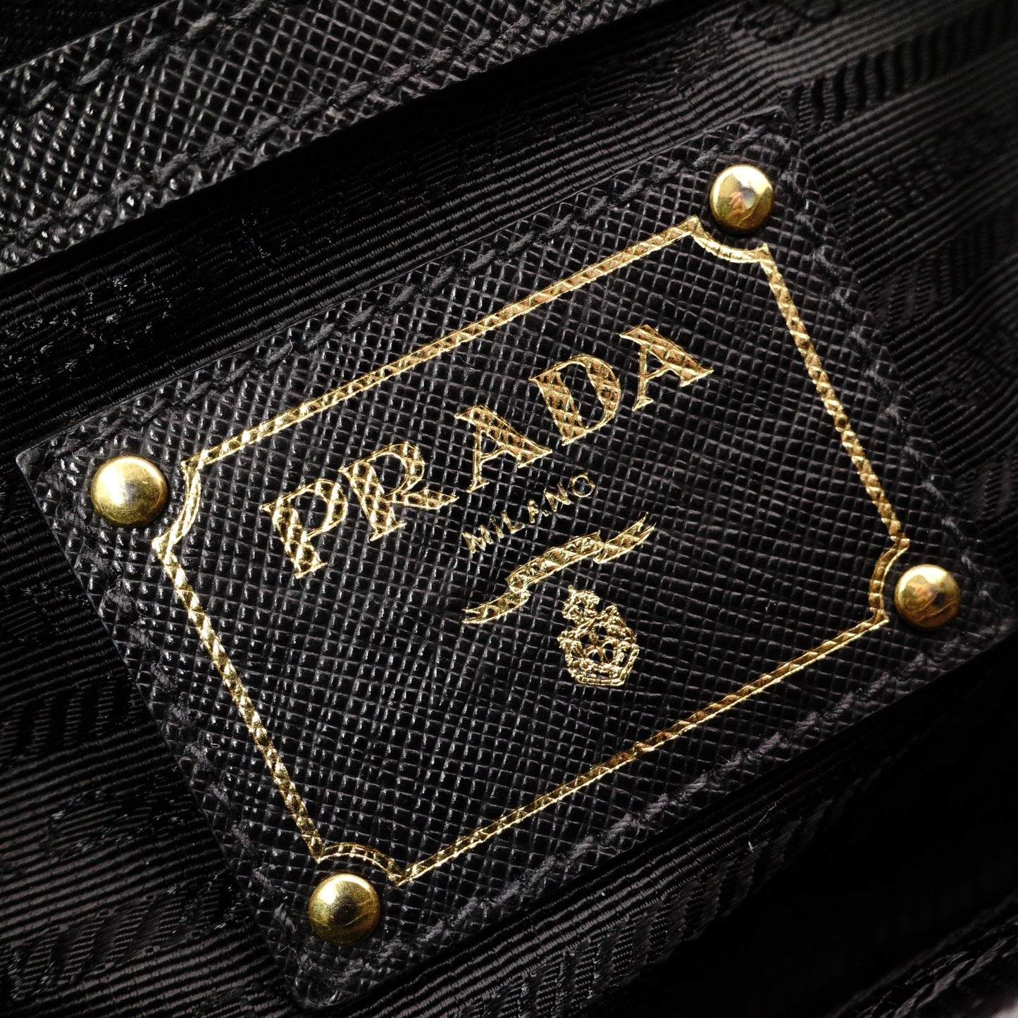 PRADA Saffiano Leather Shoulder Bag, Black and Pink, 2-Way