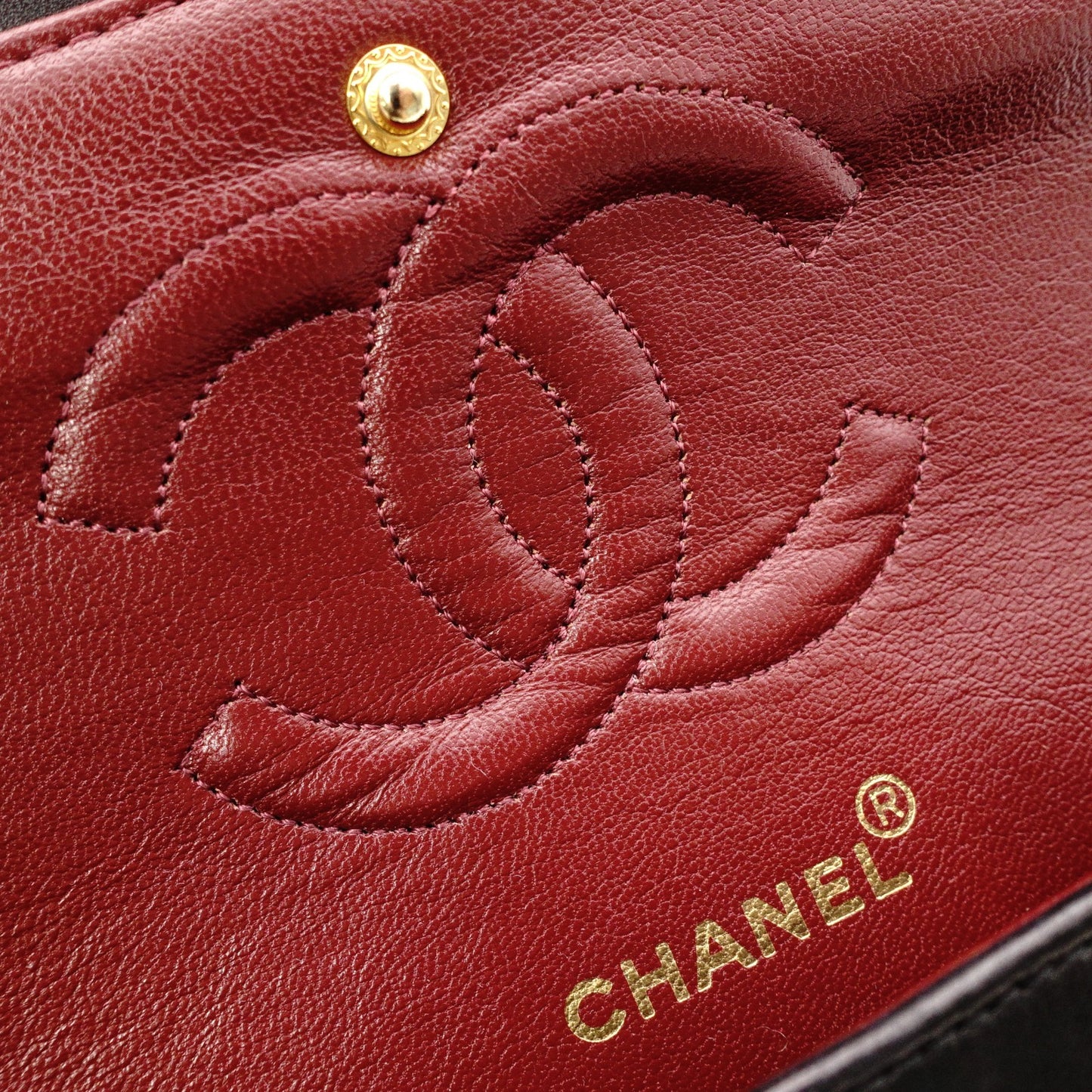 CHANEL Classic W-Flap Matelassé Shoulder Bag, Leather, Black, Gold Hardware