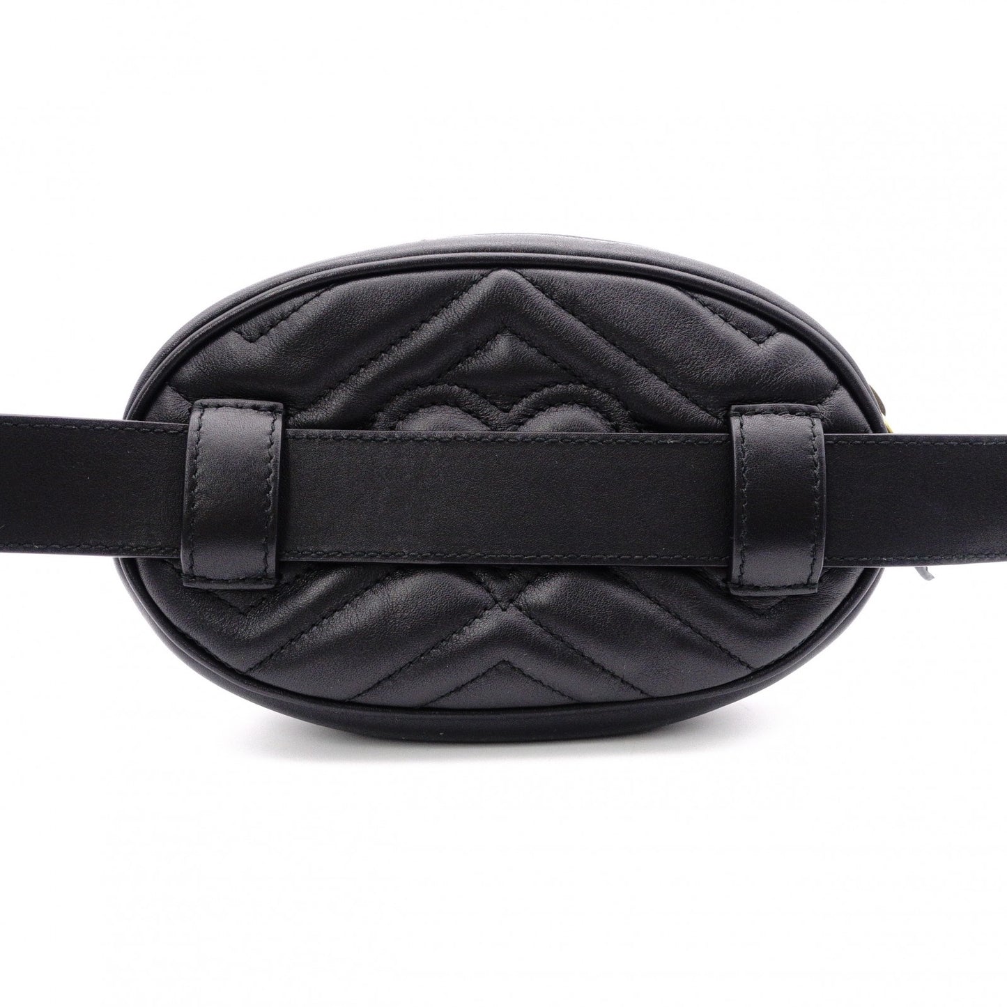 GUCCI GG Marmont Quilted Belt Bag, Leather, Black, Size 95