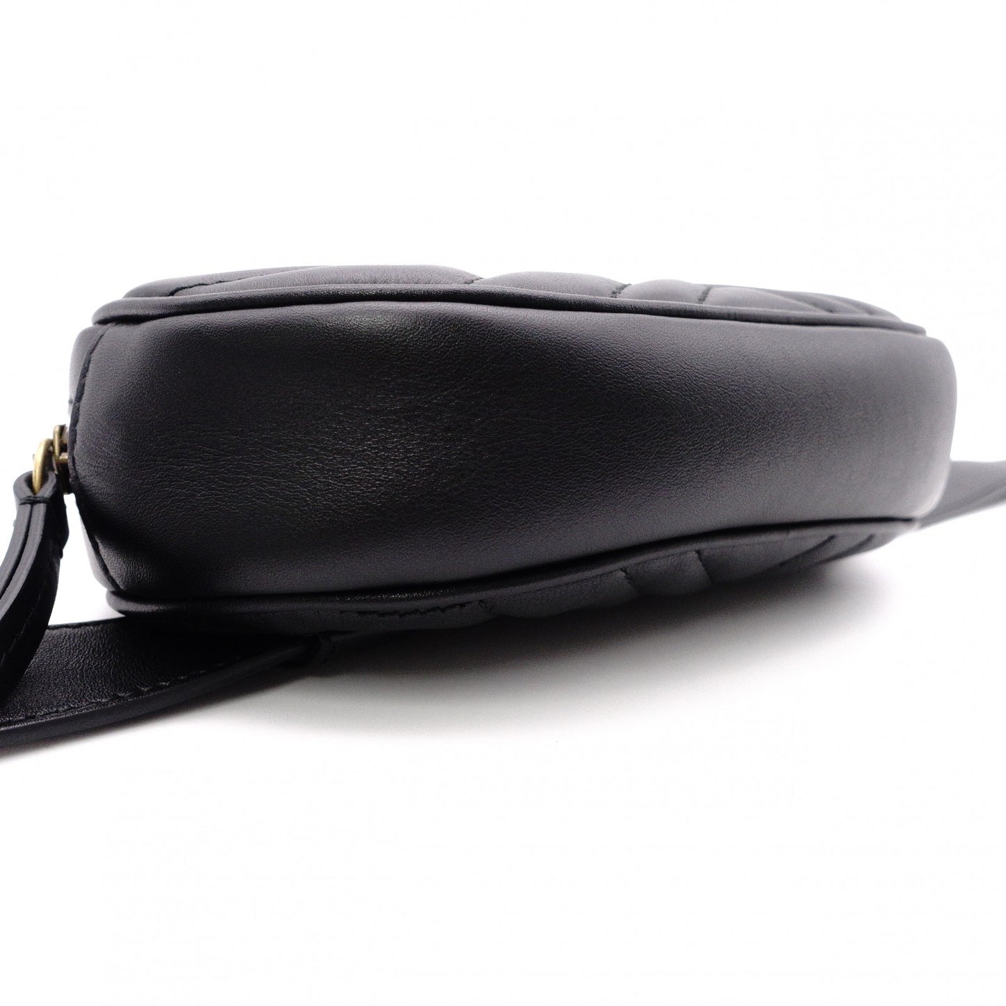 GUCCI GG Marmont Quilted Belt Bag, Leather, Black, Size 95