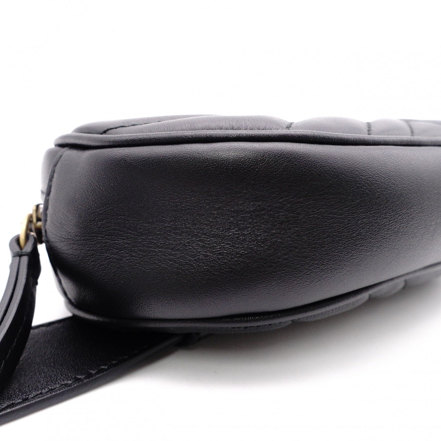GUCCI GG Marmont Quilted Belt Bag, Leather, Black, Size 95