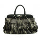 PRADA Handbag, Leather and Nylon, Gathered, Green-Toned Camouflage