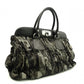 PRADA Handbag, Leather and Nylon, Gathered, Green-Toned Camouflage