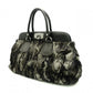 PRADA Handbag, Leather and Nylon, Gathered, Green-Toned Camouflage