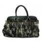 PRADA Handbag, Leather and Nylon, Gathered, Green-Toned Camouflage