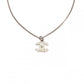 CHANEL Necklace, Metal, Rhinestone, Silver, CC Necklace