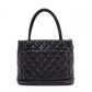 CHANEL Medallion Tote, Caviar Leather, Matelassé Tote Bag, Silver Hardware, Black