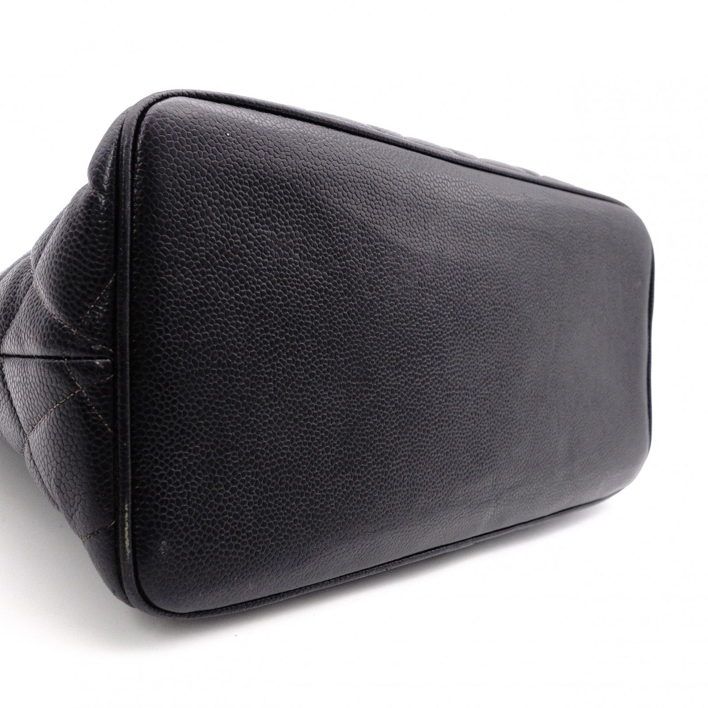CHANEL Medallion Tote, Caviar Leather, Matelassé Tote Bag, Silver Hardware, Black