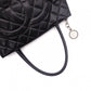 CHANEL Medallion Tote, Caviar Leather, Matelassé Tote Bag, Silver Hardware, Black