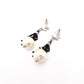 CHANEL Earrings, Metal, Faux Pearls, Beige, Black, Coco Chanel