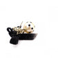 CHANEL Earrings, Metal/Faux Pearl, Beige and Black Ribbon