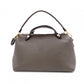 FENDI Zucca By the Way Handbag, Leather, Brown x Black, with Charm