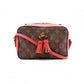 LOUIS VUITTON Santonju Shoulder Bag, Monogram Canvas, PVC, Leather, Brown and Red, Tassel