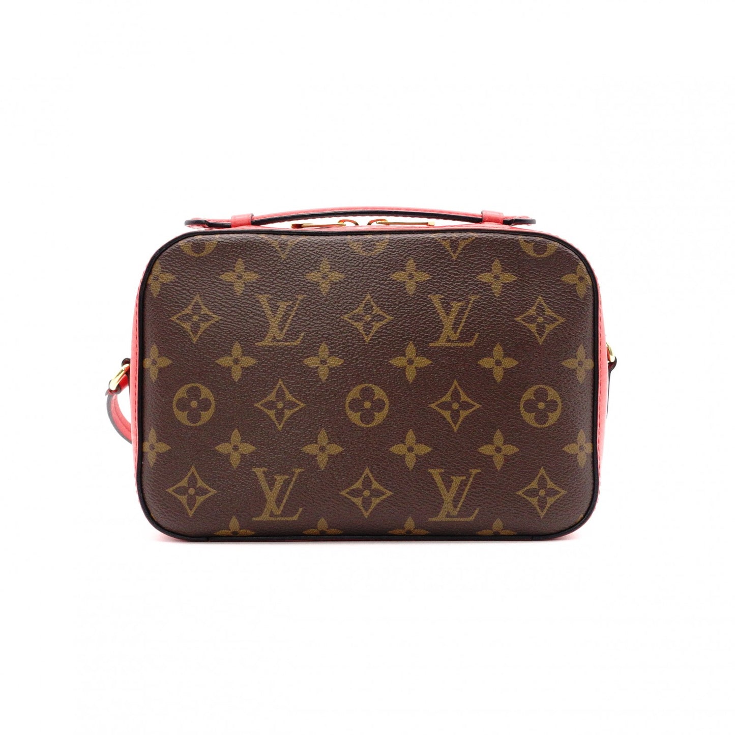 LOUIS VUITTON Santonju Shoulder Bag, Monogram Canvas, PVC, Leather, Brown and Red, Tassel