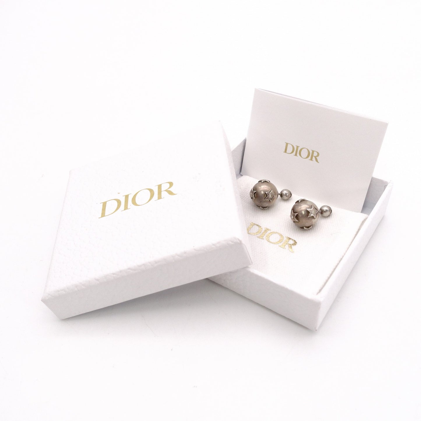 Dior Tribal Earrings, Metal, Silver, Star