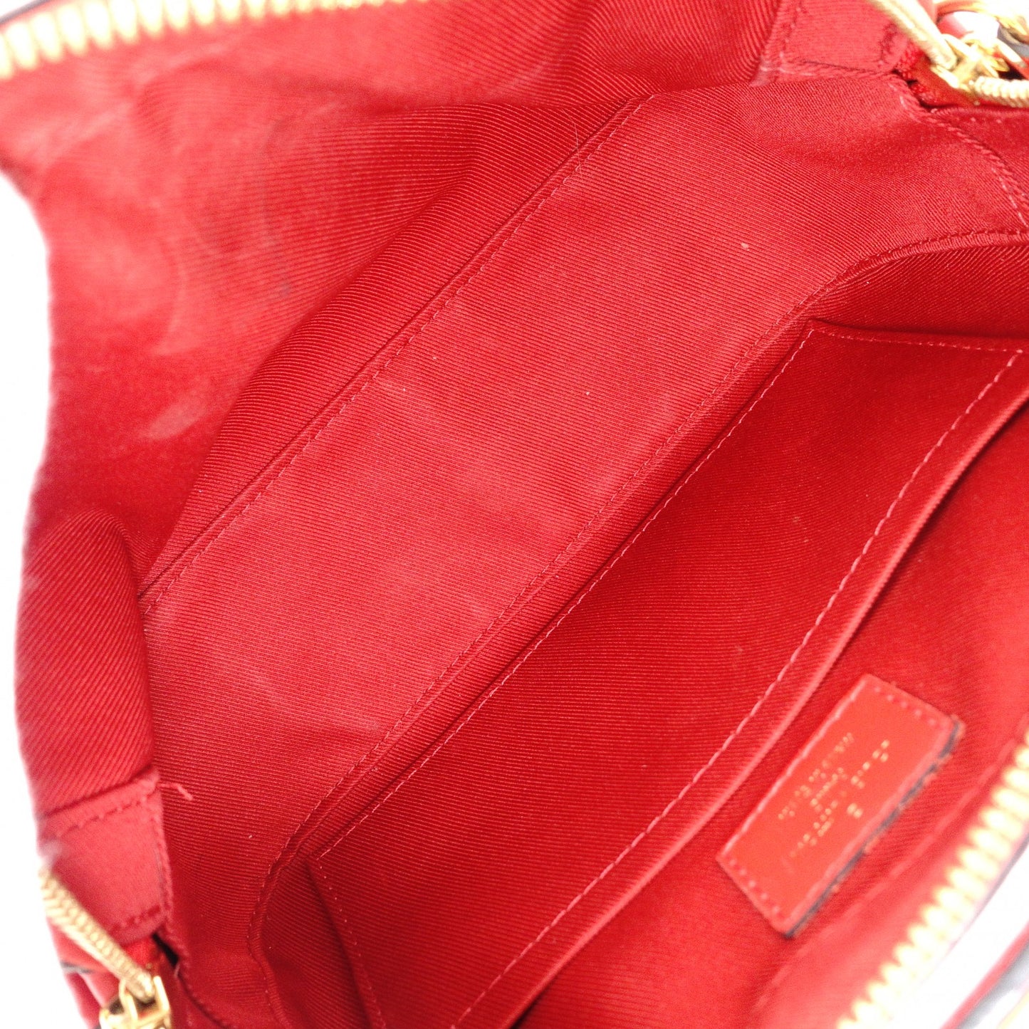 LOUIS VUITTON Santonju Shoulder Bag, Monogram Canvas, PVC, Leather, Brown and Red, Tassel