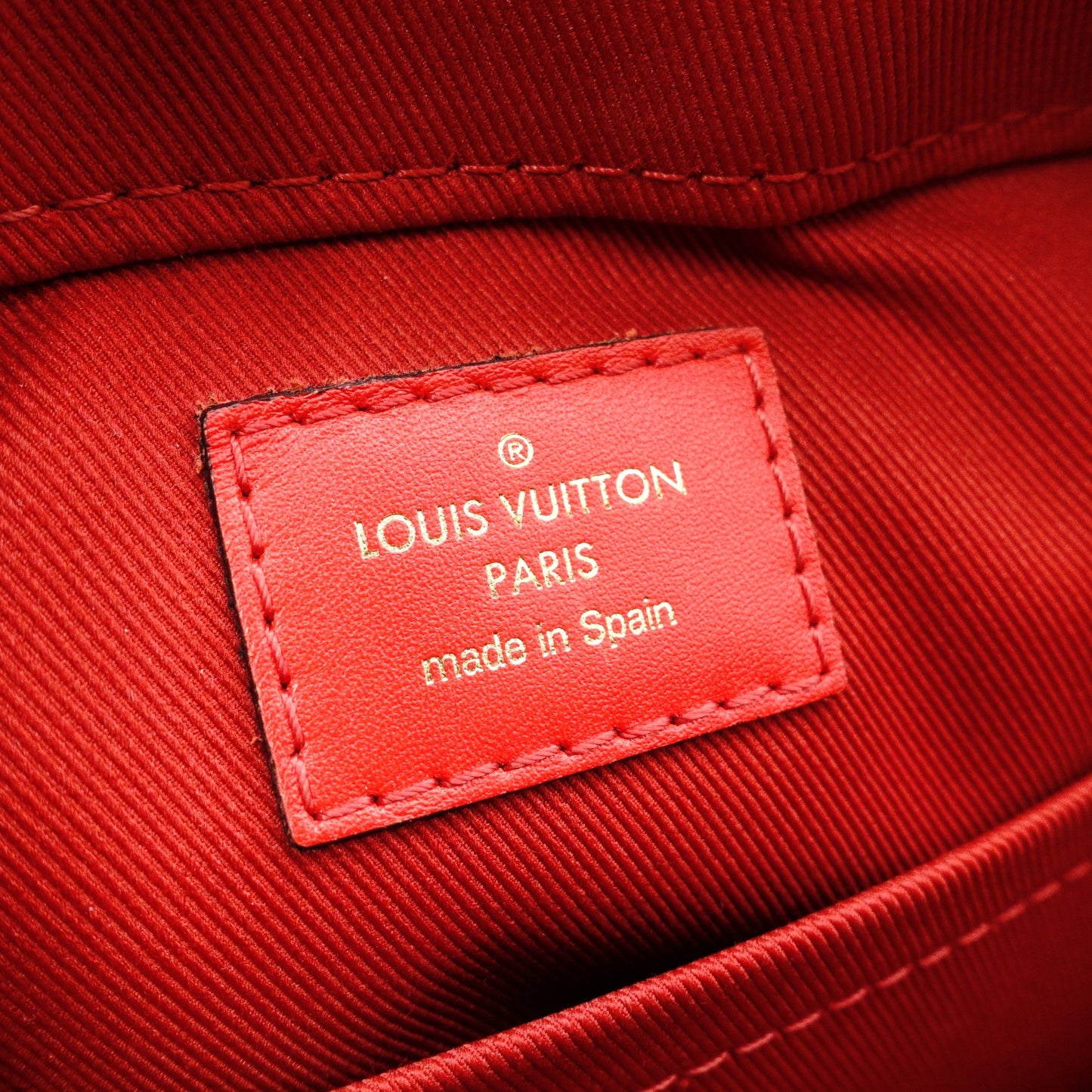 LOUIS VUITTON Santonju Shoulder Bag, Monogram Canvas, PVC, Leather, Brown and Red, Tassel