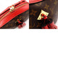 LOUIS VUITTON Santonju Shoulder Bag, Monogram Canvas, PVC, Leather, Brown and Red, Tassel