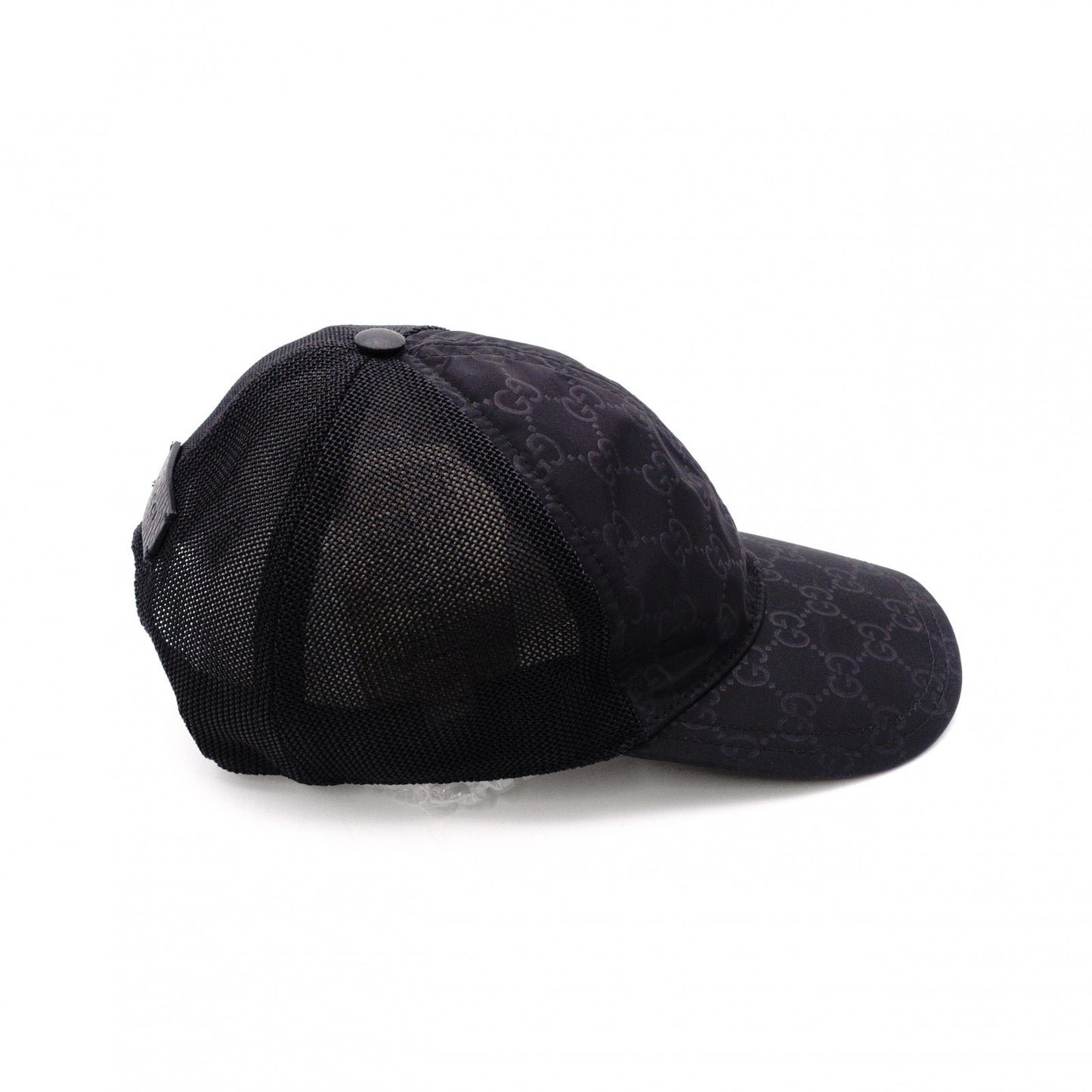 GUCCI M77806 Baseball Cap, Nylon, Black, Size M (58 cm)