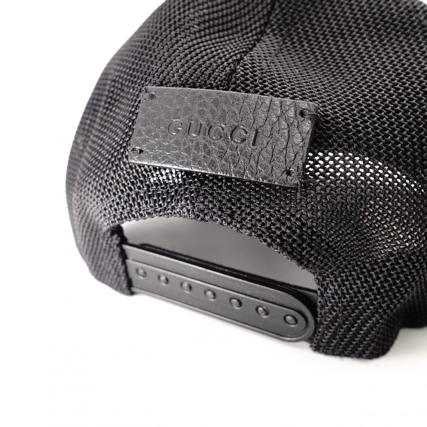 GUCCI M77806 Baseball Cap, Nylon, Black, Size M (58 cm)
