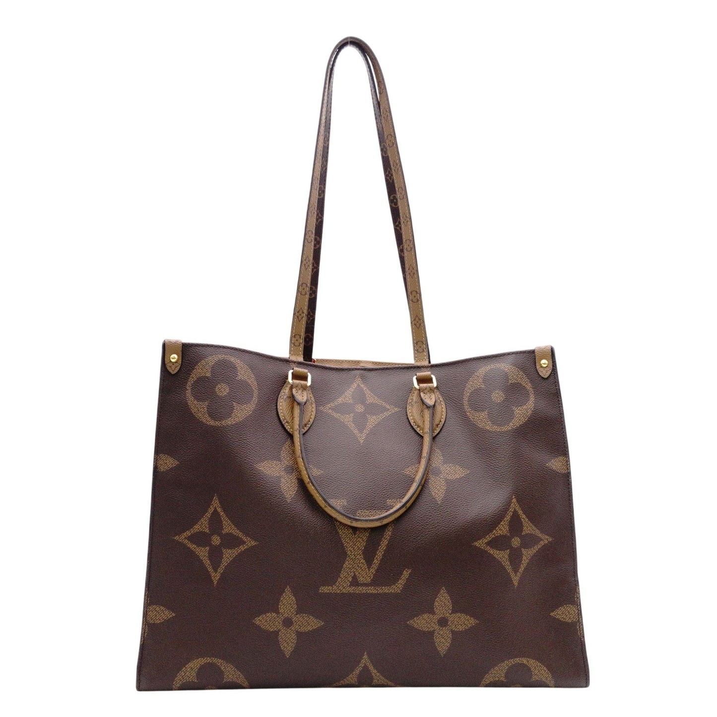 LOUIS VUITTON OTG GM On the Go Monogram Reverse Handbag, PVC and Leather, Brown, 2-Way