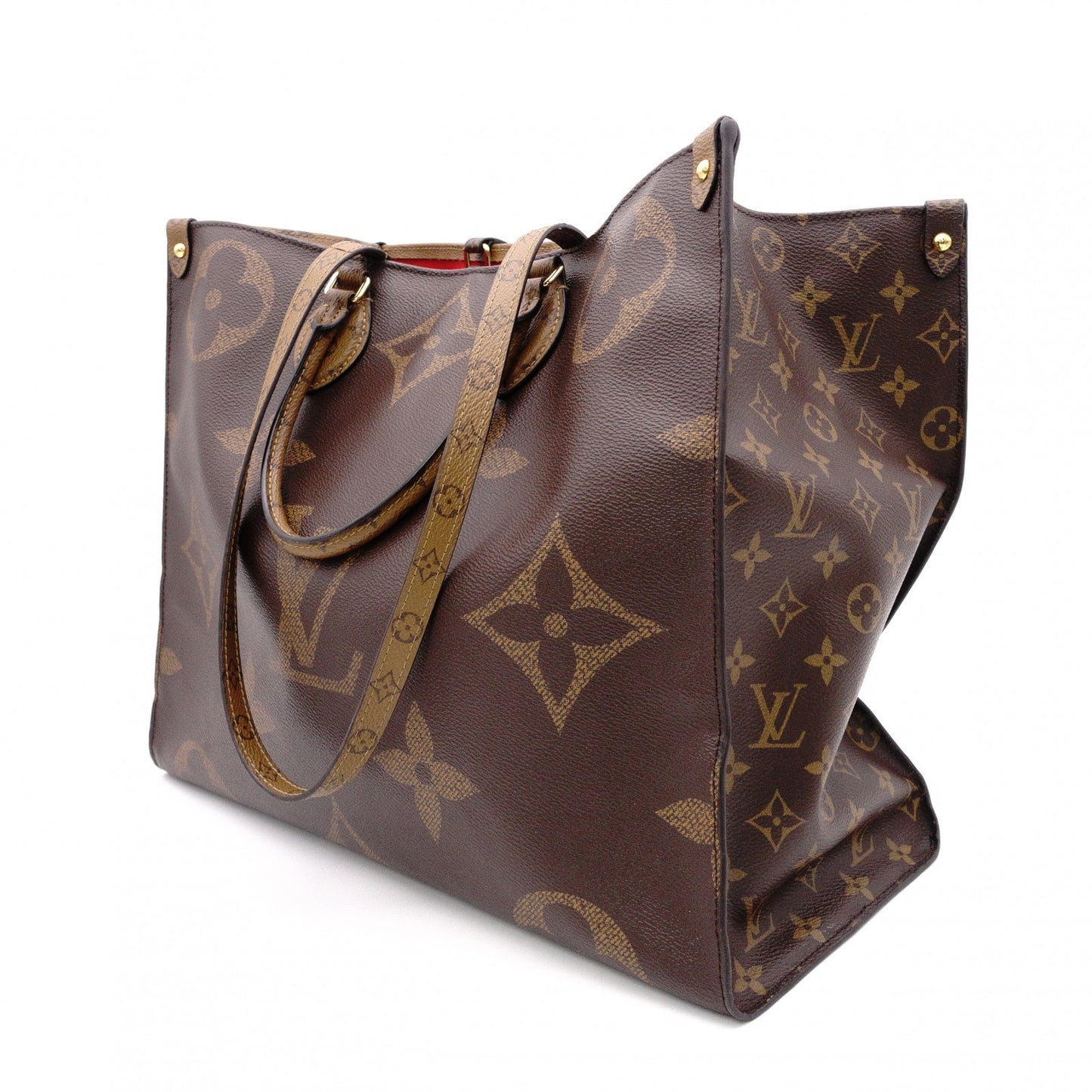 LOUIS VUITTON OTG GM On the Go Monogram Reverse Handbag, PVC and Leather, Brown, 2-Way