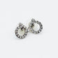 Salvatore Ferragamo Gancini Rhinestone Earrings Silver 7-12-718