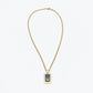 Christian Dior Necklace Gold × Black Plate Vintage 7-12-1234