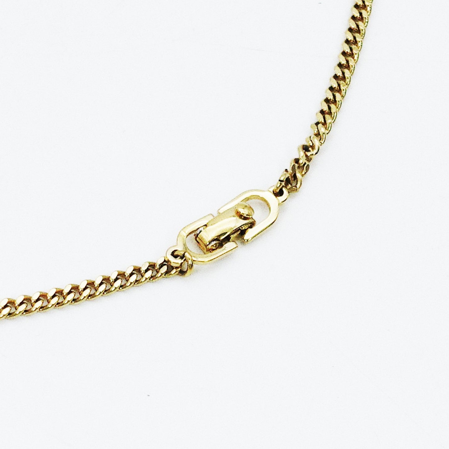 Christian Dior Necklace Gold × Black Plate Vintage 7-12-1234