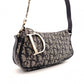 Christian Dior Trotter Shoulder Bag, Canvas and Leather, Navy, Silver Hardware