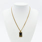 Christian Dior Necklace Gold × Black Plate Vintage 7-12-1234