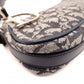 Christian Dior Trotter Shoulder Bag, Canvas and Leather, Navy, Silver Hardware
