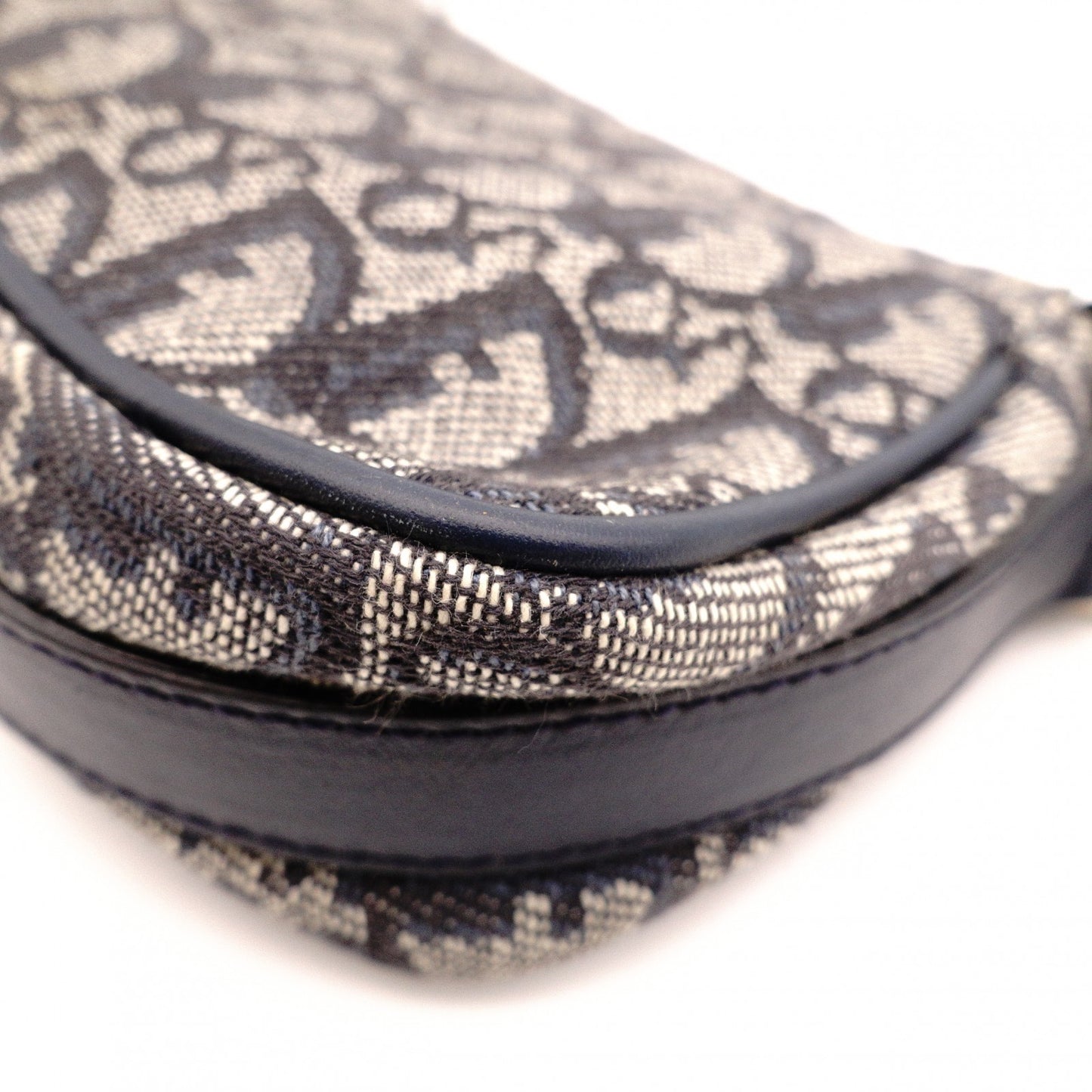 Christian Dior Trotter Shoulder Bag, Canvas and Leather, Navy, Silver Hardware