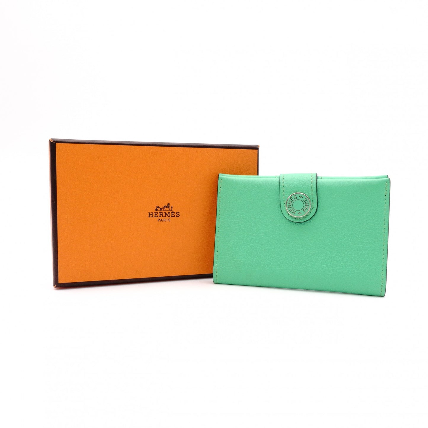 Unused HERMES Card Case, Evercolor, Veil Comique, B-stamped