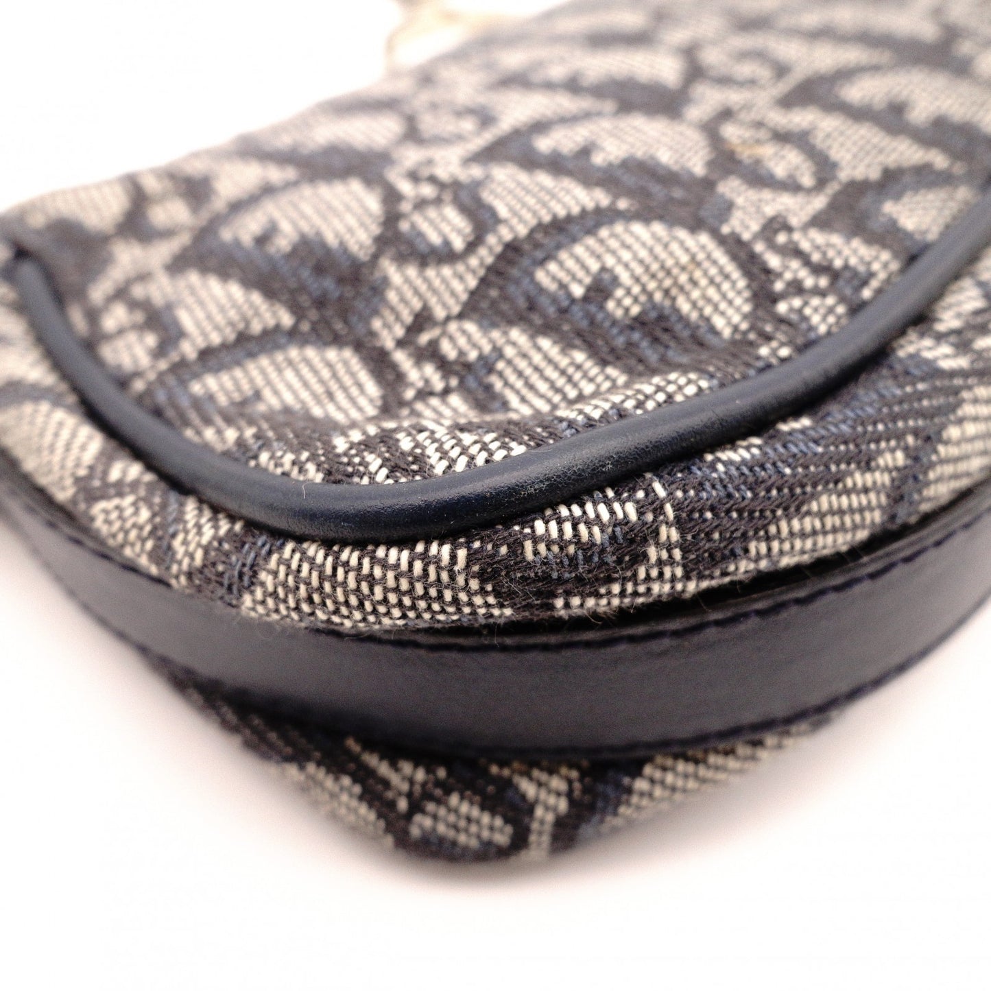 Christian Dior Trotter Shoulder Bag, Canvas and Leather, Navy, Silver Hardware