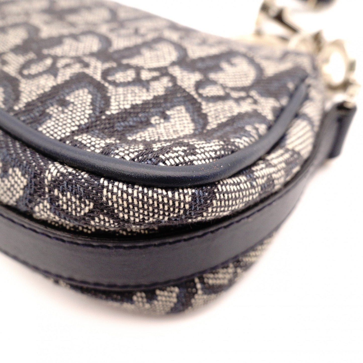 Christian Dior Trotter Shoulder Bag, Canvas and Leather, Navy, Silver Hardware