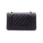 CHANEL シャネル キャビアスキン クラシック Wフラップ ショルダーバッグ レザー ブラック【中古】 レディース