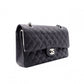 CHANEL シャネル キャビアスキン クラシック Wフラップ ショルダーバッグ レザー ブラック【中古】 レディース