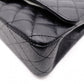 CHANEL シャネル キャビアスキン クラシック Wフラップ ショルダーバッグ レザー ブラック【中古】 レディース