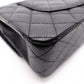 CHANEL シャネル キャビアスキン クラシック Wフラップ ショルダーバッグ レザー ブラック【中古】 レディース