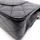 CHANEL シャネル キャビアスキン クラシック Wフラップ ショルダーバッグ レザー ブラック【中古】 レディース