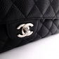 CHANEL シャネル キャビアスキン クラシック Wフラップ ショルダーバッグ レザー ブラック【中古】 レディース