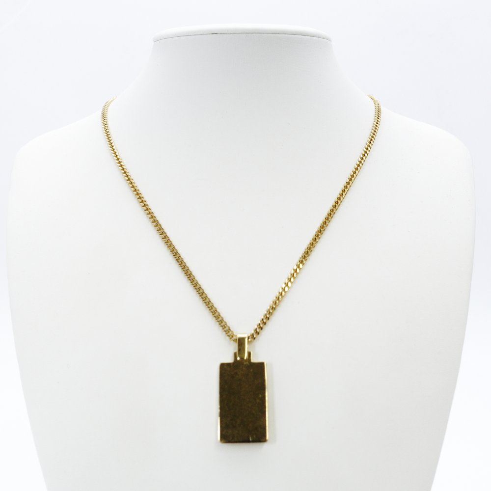 Christian Dior Necklace Gold × Black Plate Vintage 7-12-1234