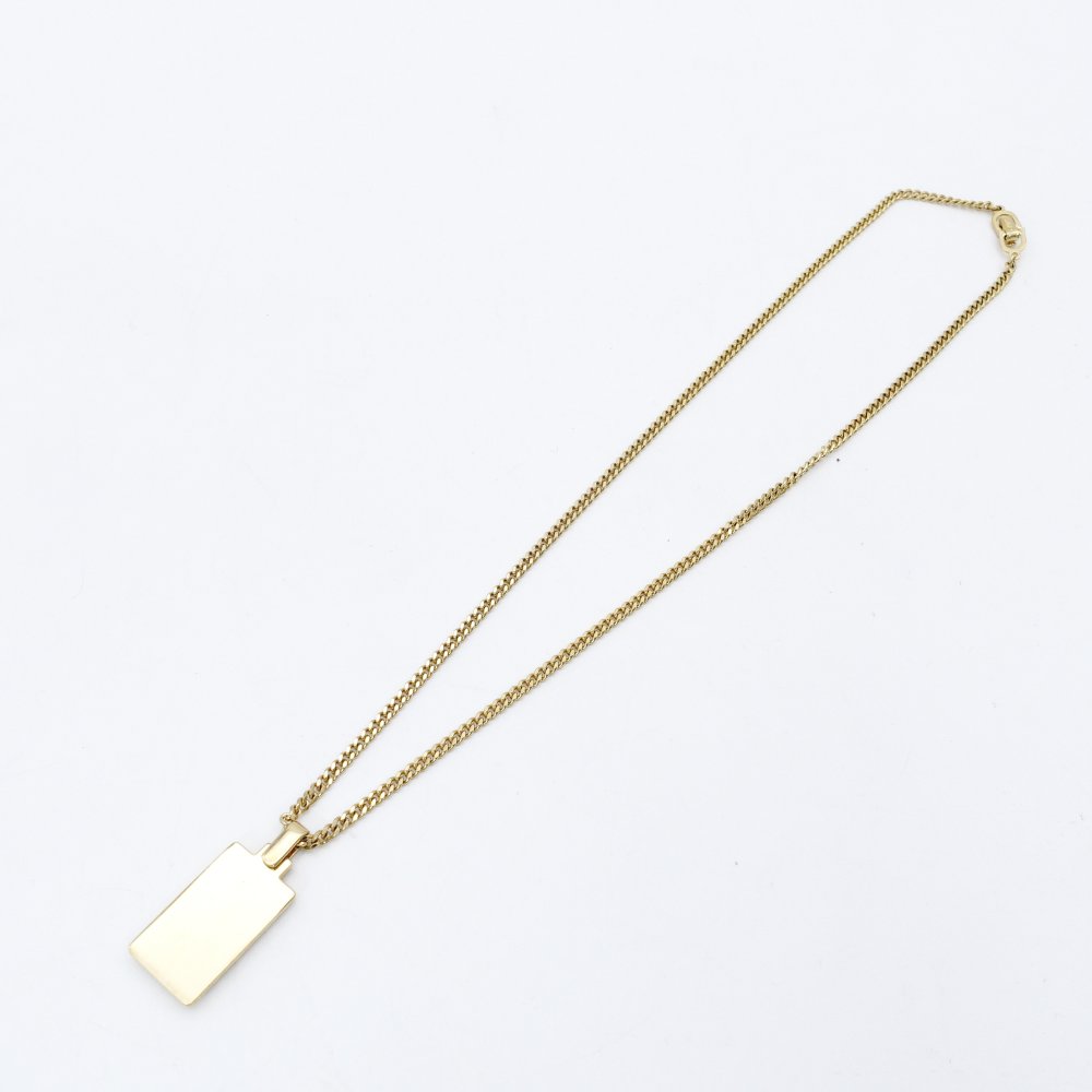 Christian Dior Necklace Gold × Black Plate Vintage 7-12-1234