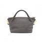PRADA Handbag, Leather, Gray, 2-Way Crossbody, Gold Hardware, Triangle Logo