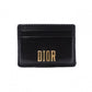 Dior Card Case, Leather, Black, Logo, Gold Hardware