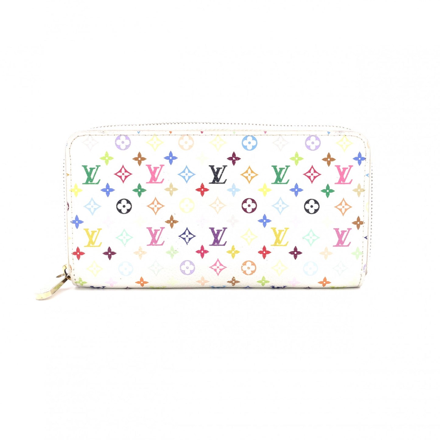 LOUIS VUITTON Zippy Wallet Monogram Multicolor Long Wallet PVC White-Toned Wallet with Gold Hardware
