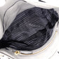 PRADA Handbag, Leather, Gray, 2-Way Crossbody, Gold Hardware, Triangle Logo