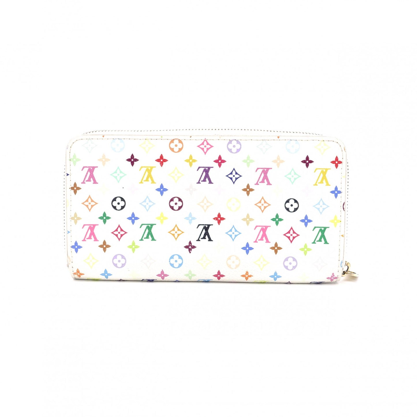 LOUIS VUITTON Zippy Wallet Monogram Multicolor Long Wallet PVC White-Toned Wallet with Gold Hardware